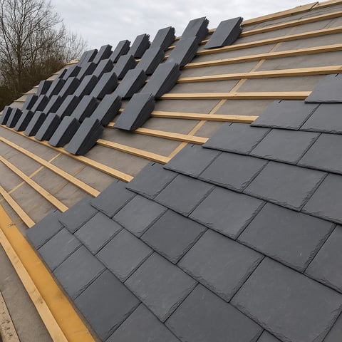 Slate roof installation